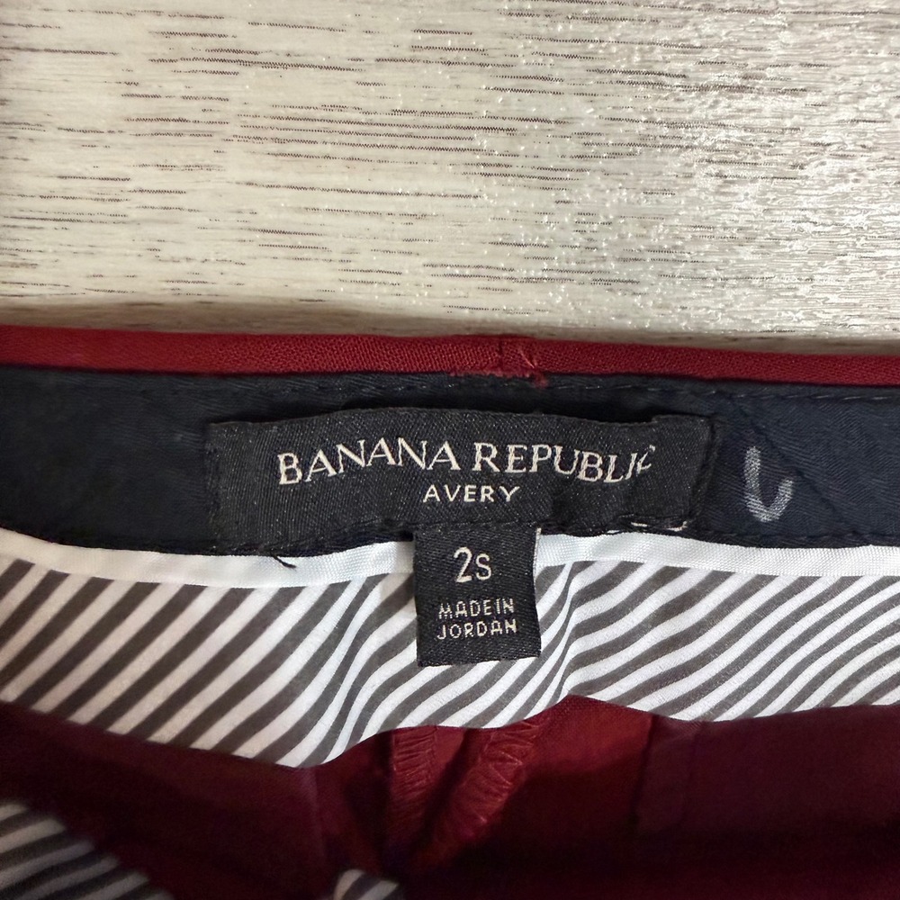 Banana Republic Avery Burgundy Red Tailored Career Dress Pants Size 2S - Picture 5 of 9